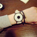 Unique Dial Design Lovers' Leather Wristwatch-Women's Watches-Kirijewels.com-White-China-Kirijewels.com