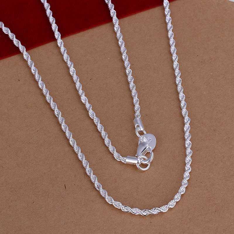 Free Sterling Silver Classic Rope Chain Necklace-Necklace-Kirijewels.com-16 inch-Kirijewels.com