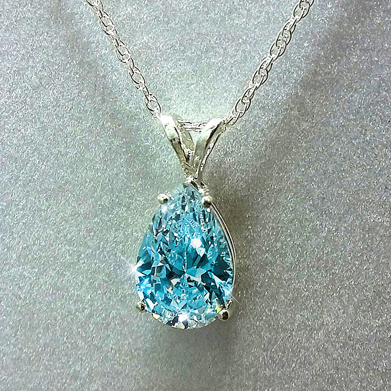 Water Drop Cubic Zirconia Crystal Necklace