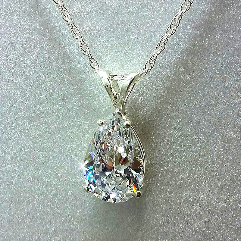 Water Drop Cubic Zirconia Crystal Necklace