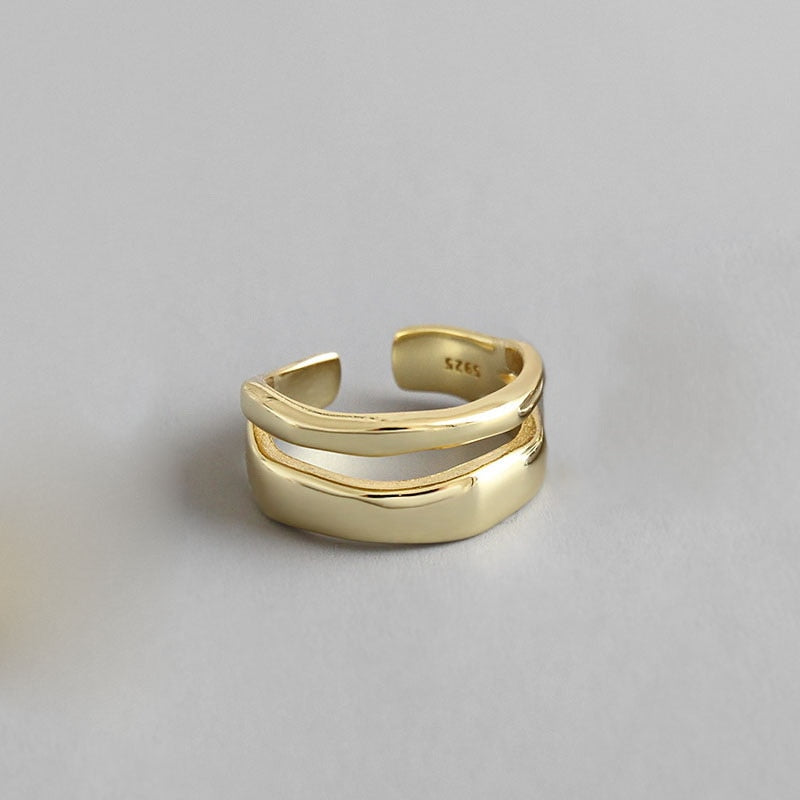 Minimalist Irregular Twined Finger Open Ring