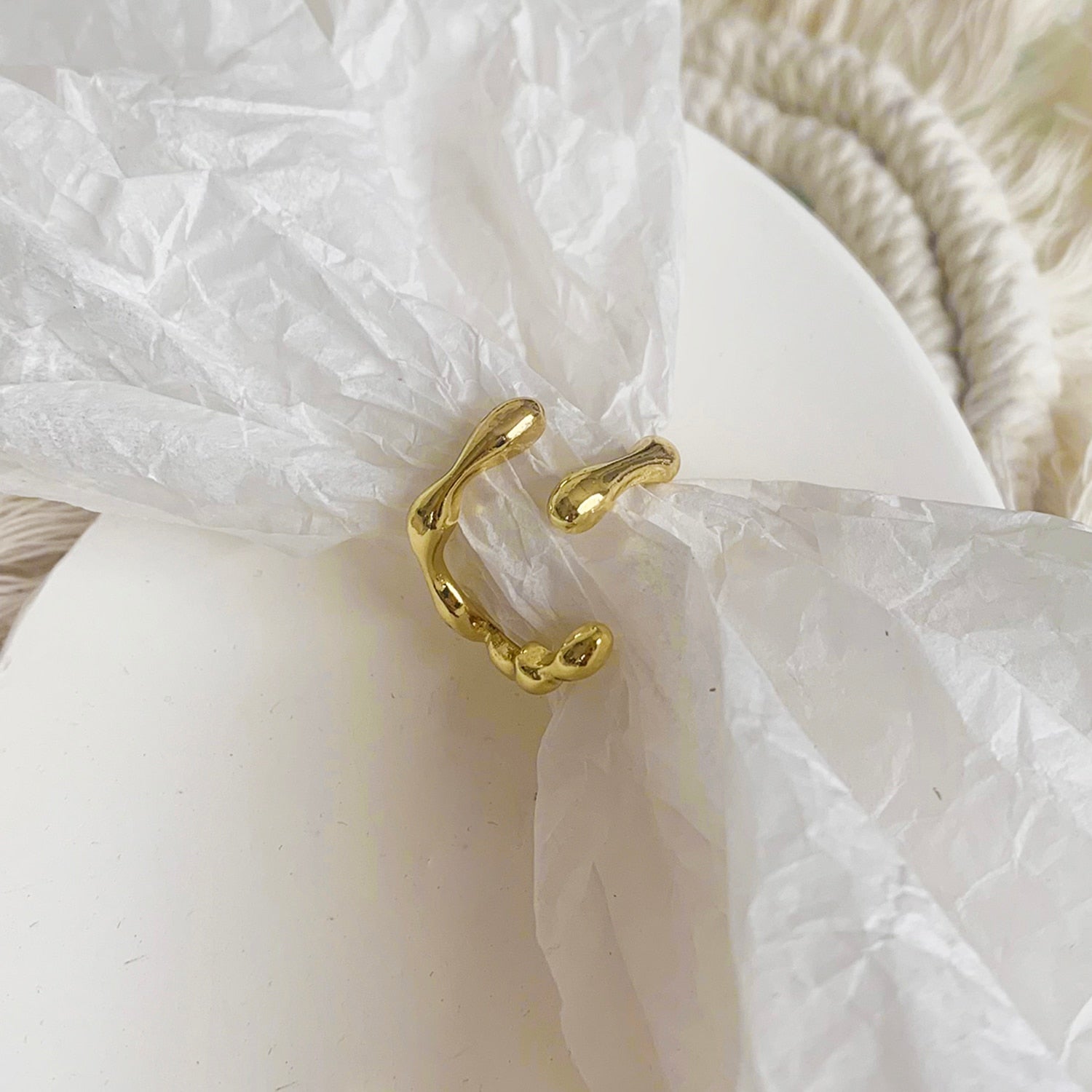 Minimalist Irregular Twined Finger Open Ring