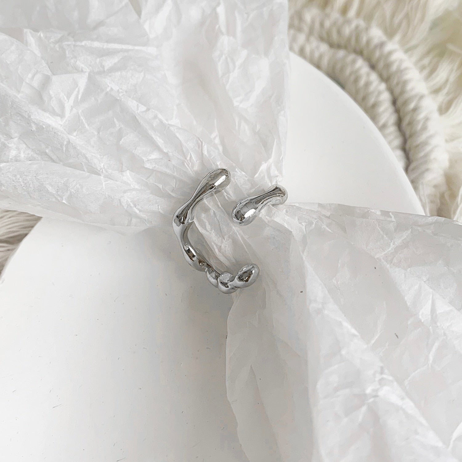 Minimalist Irregular Twined Finger Open Ring