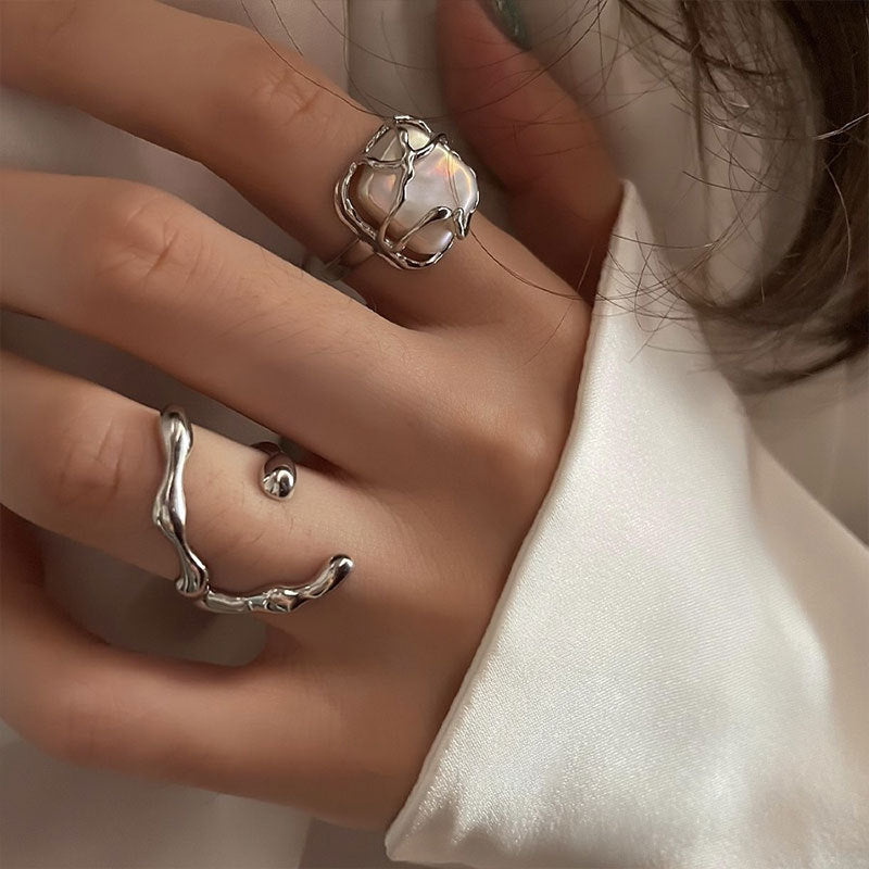 Minimalist Irregular Twined Finger Open Ring
