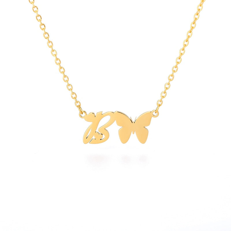 Ava Alphabet Personalized Butterfly Necklace