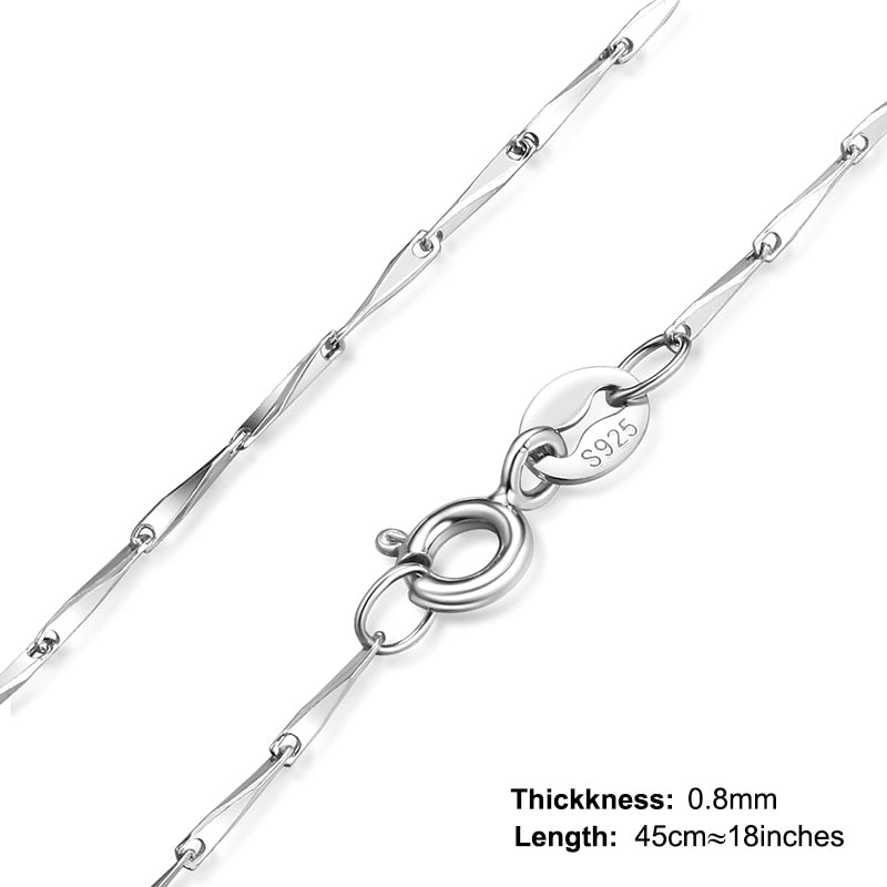 Eva 100% Genuine 925 Sterling Silver Chain Necklace