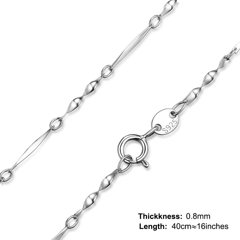 Eva 100% Genuine 925 Sterling Silver Chain Necklace