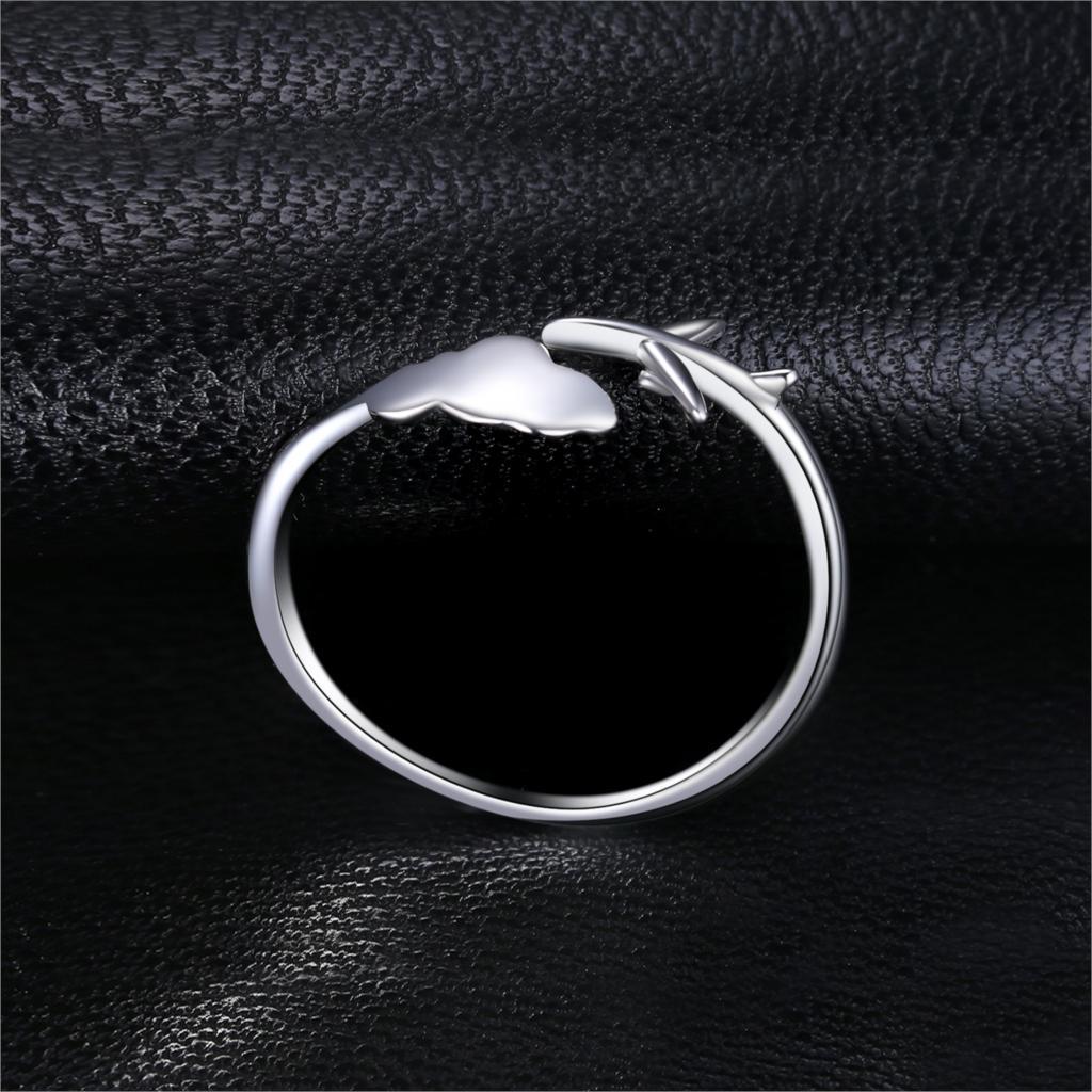 Open Stackable 925 Sterling Silver Airplane Ring - Kirijewels.com