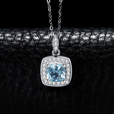 Natural 925 Sterling Silver Blue Topaz Necklace - Kirijewels.com