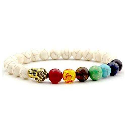 Black Lava Healing Yoga Bracelet-Charm Bracelets-Kirijewels.com-buddha white stone-Kirijewels.com