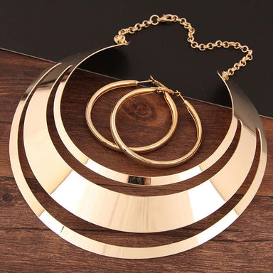 Eva Trendy Metal Torque Jewelry Set - Kirijewels.com