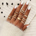 Vintage Crystal Star Crescent Knuckle Ring Set - Kirijewels.com
