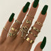 Vintage Crystal Star Crescent Knuckle Ring Set - Kirijewels.com