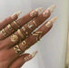 Vintage Crystal Star Crescent Knuckle Ring Set - Kirijewels.com