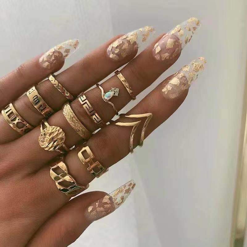 Vintage Crystal Star Crescent Knuckle Ring Set - Kirijewels.com
