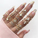 Vintage Crystal Star Crescent Knuckle Ring Set - Kirijewels.com