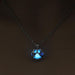 Glow In The Dark Puppy Paw Chain Necklace-Pendant Necklaces-Kirijewels.com-blue-Kirijewels.com