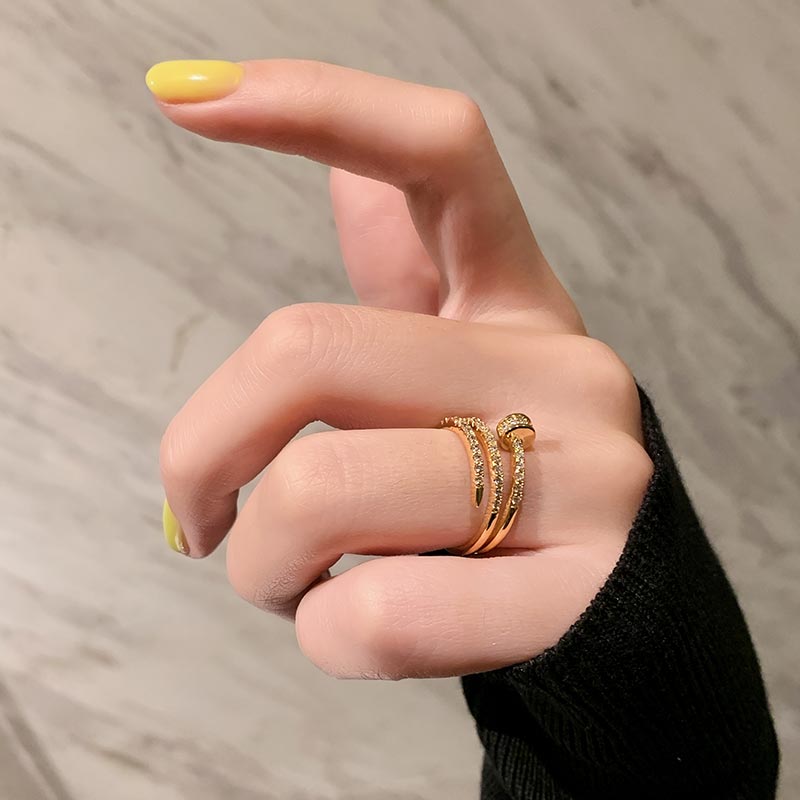 Exquisite 14K Gold Filled Adjustable Nail Wedding Ring