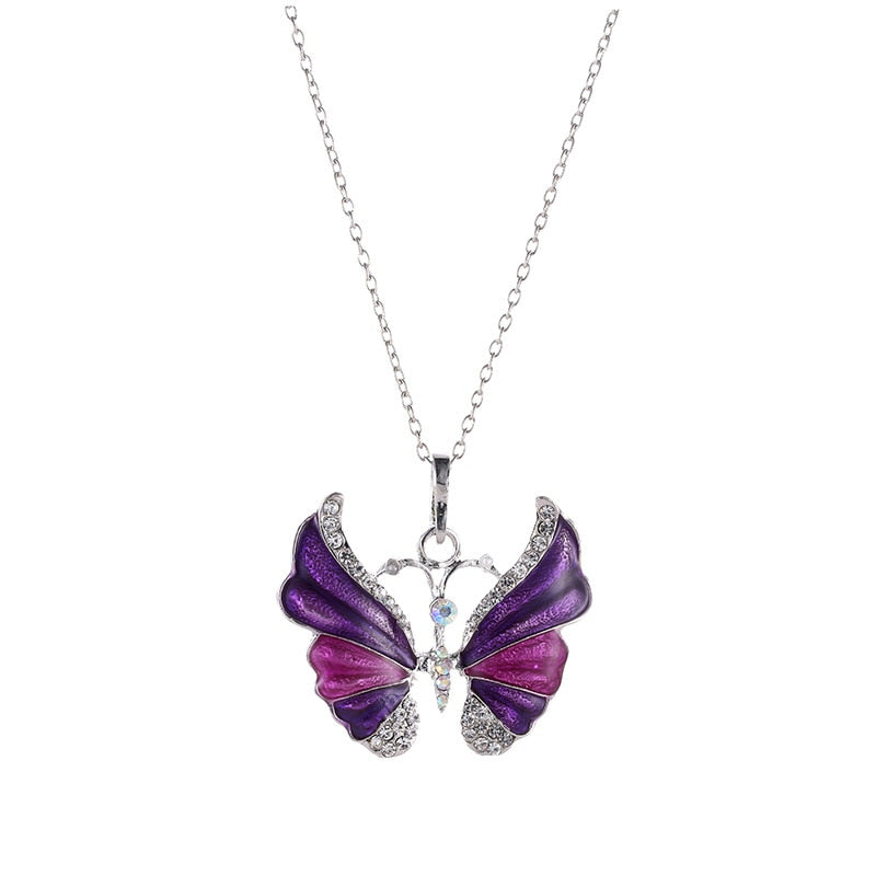 Rainbow Butterfly Choker Necklace