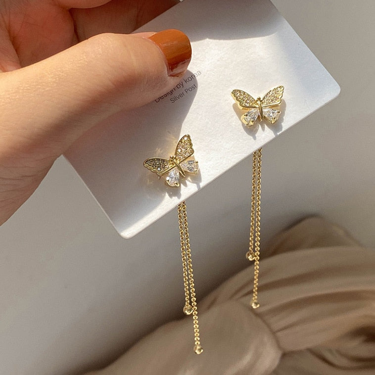 Layla Rhinestone Butterfly Stud Earrings