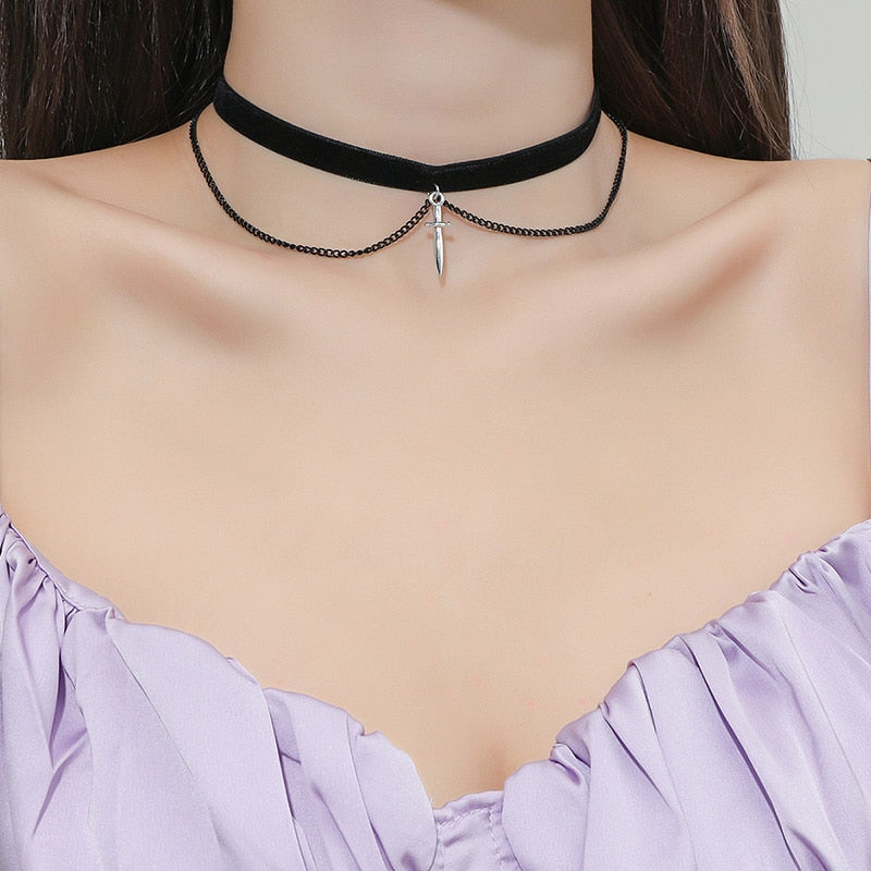 Dropship Choker Necklace For Women Goth Lace Velvet Chocker