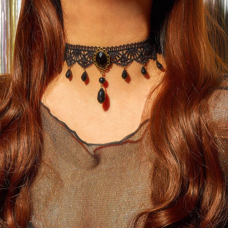 Gothic Vintage Velvet Lace Choker Necklace