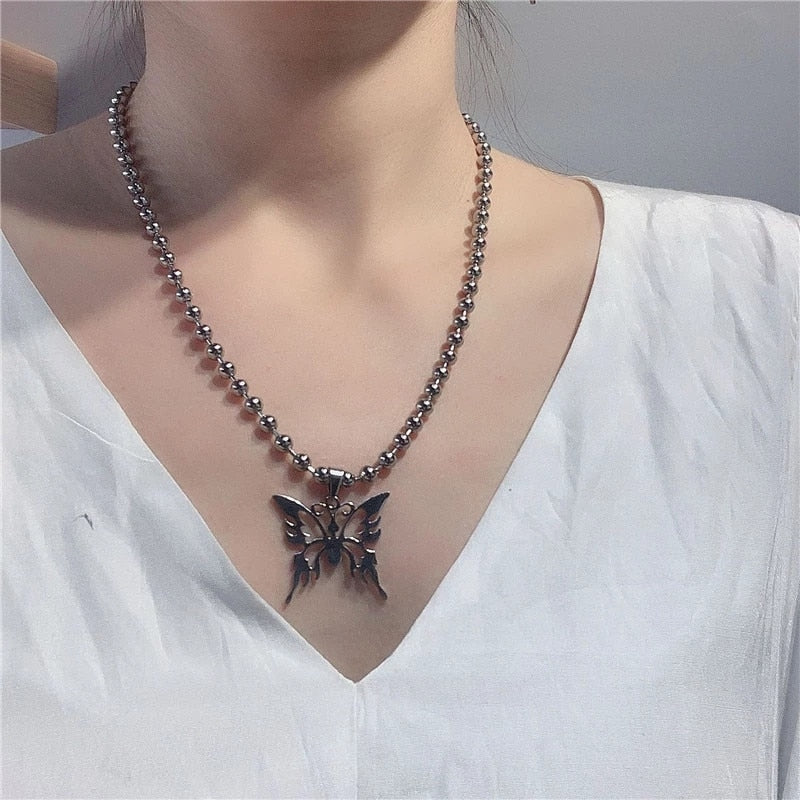 Stainless Steel Clavicle Butterfly Chain Necklace