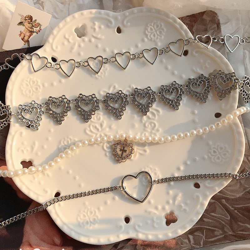 Aesthetic Collar Gothic Heart Chain Choker Necklace