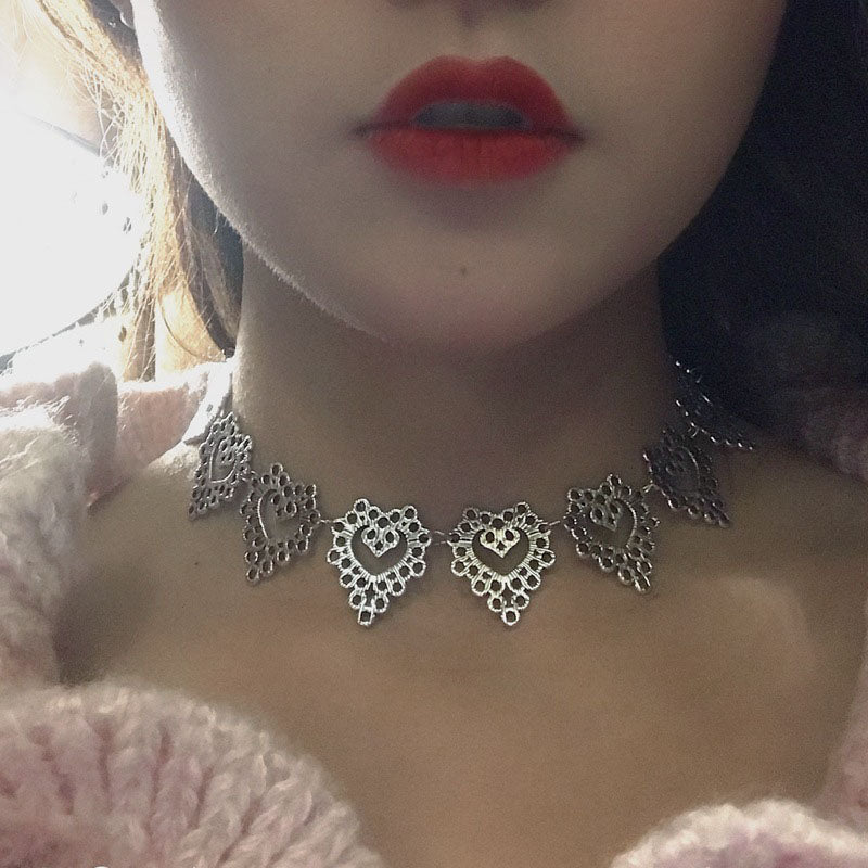 Aesthetic Heart Chain Choker Necklace