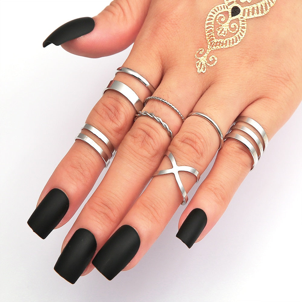 Samantha Knuckle Multi-layer Adjustable Chain Ring Set