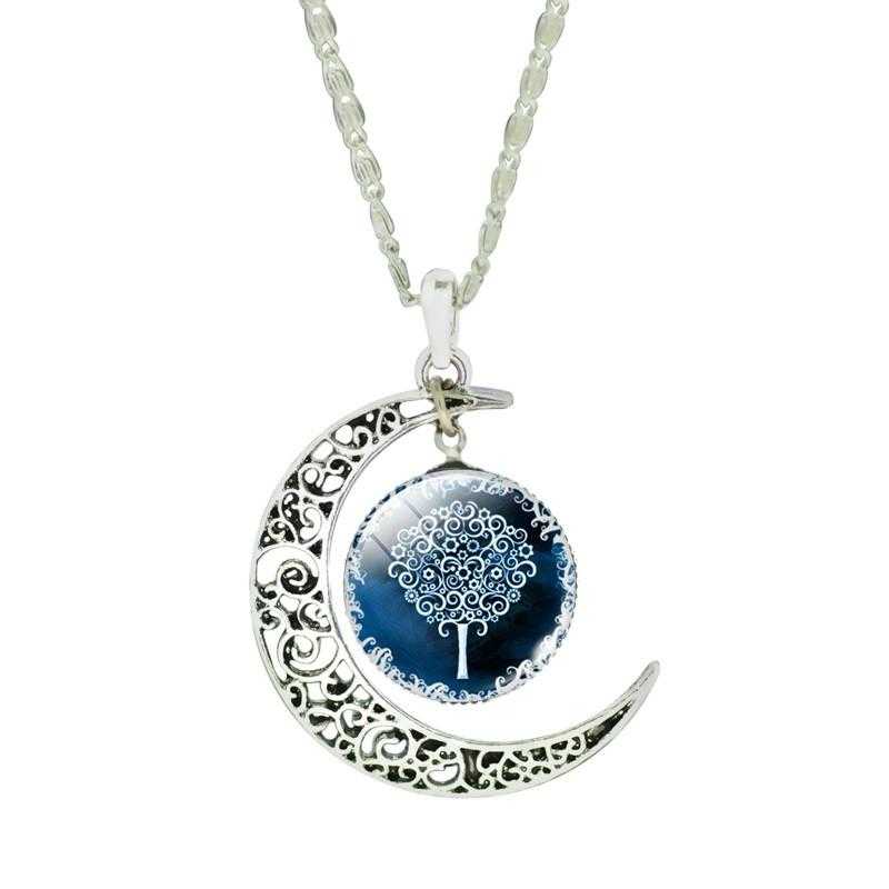 Moon Tree Pendant Necklace-Necklace-Kirijewels.com-White Tree-Kirijewels.com