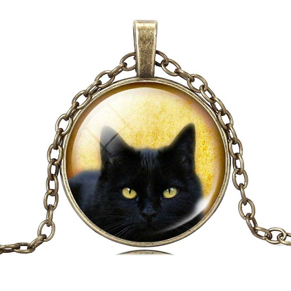Cute Cat Necklace-Necklace-Kirijewels.com-Black IB3049-Kirijewels.com