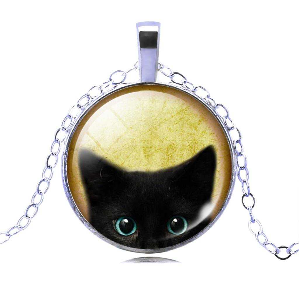 Cute Cat Necklace-Necklace-Kirijewels.com-Black IB3062-Kirijewels.com