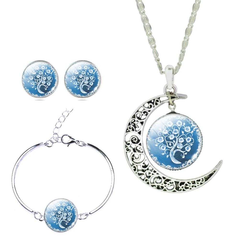 Romantic Moon Tree Jewelry Set-Jewelry Set-Kirijewels.com-white 2-Kirijewels.com