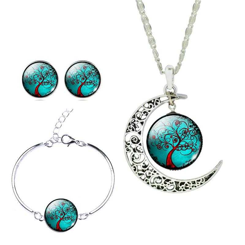 Romantic Moon Tree Jewelry Set-Jewelry Set-Kirijewels.com-green-Kirijewels.com