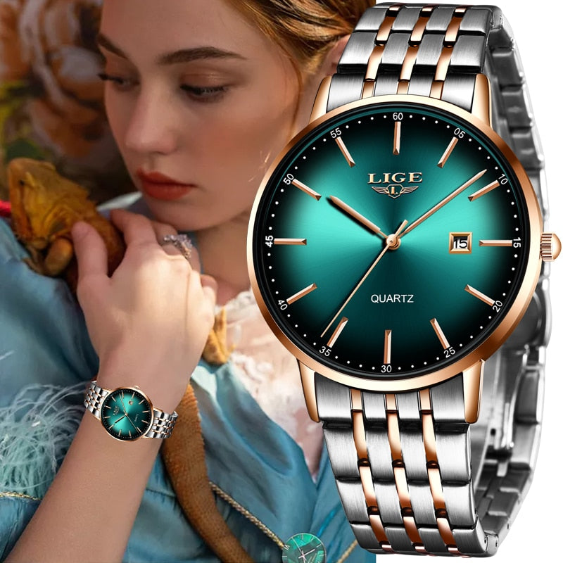 Relogio Feminino Waterproof Stainless Steel Wrist Watch