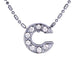 Initial Letters Crystal Silver Chain Necklace-Pendant Necklaces-Kirijewels.com-C-Silver-Kirijewels.com