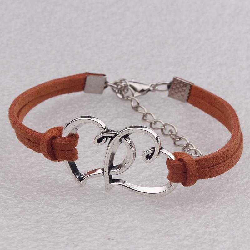 Two Hearts Elastic Handmade Bracelet-Bracelet-Kirijewels.com-Orange-Kirijewels.com