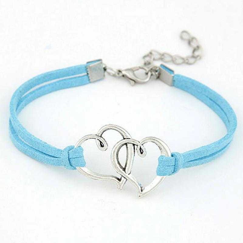 Two Hearts Elastic Handmade Bracelet-Bracelet-Kirijewels.com-Blue-Kirijewels.com
