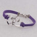 Two Hearts Elastic Handmade Bracelet-Bracelet-Kirijewels.com-Dark Purple-Kirijewels.com