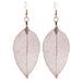 Natural Real Leaf Earrings-Drop Earrings-Kirijewels.com-Rose Gold-Kirijewels.com