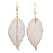 Natural Real Leaf Earrings-Drop Earrings-Kirijewels.com-KC Gold-Kirijewels.com
