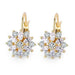 Romantic Flower Design Cubic Zirconia Earrings-Hoop Earrings-Kirijewels.com-18K Gold Plated-Kirijewels.com