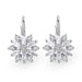 Romantic Flower Design Cubic Zirconia Earrings-Hoop Earrings-Kirijewels.com-Platinum Plated-Kirijewels.com