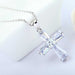 New Elegant Cubic Zircon Cross Necklace/2-Necklace-Kirijewels.com-Platinum Plated-Kirijewels.com