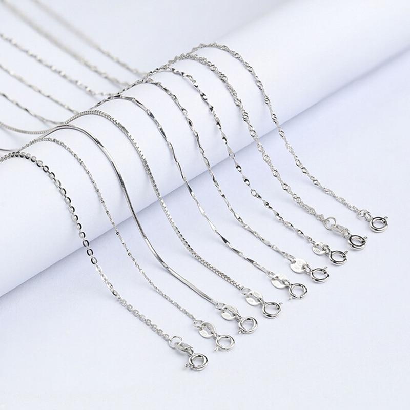 Dream 100% 925 Sterling Silver Lobster Clasp Chain Necklace-Chain Necklaces-Kirijewels.com-T030021-silver-Kirijewels.com