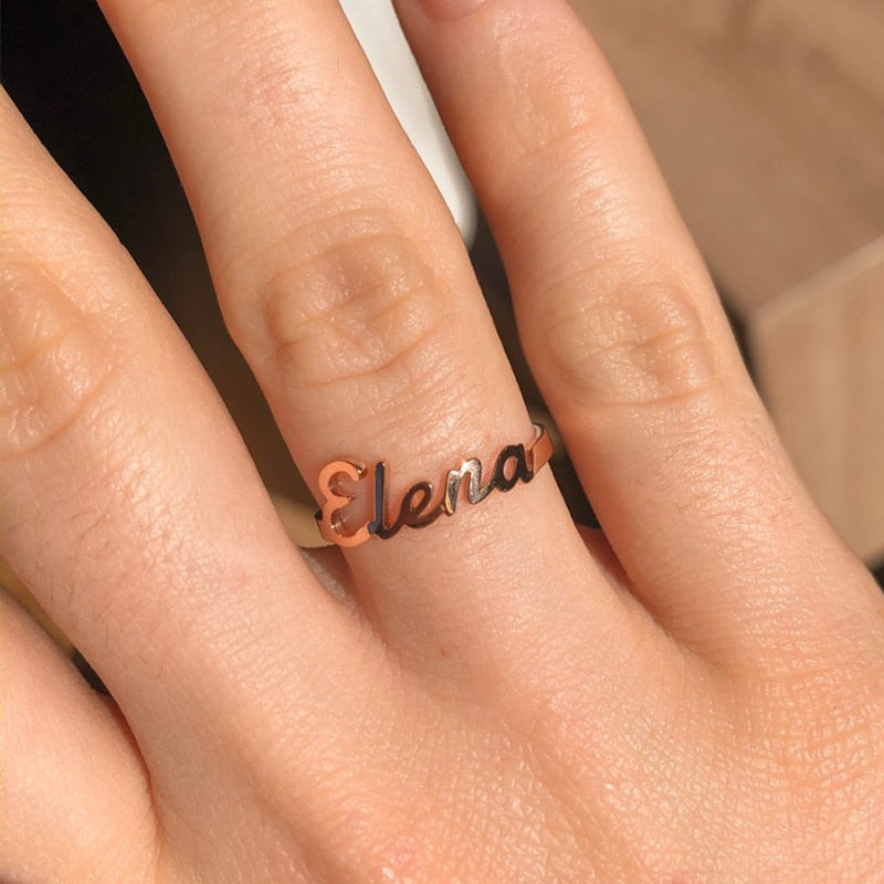 Personalized Adjustable Double Name Ring