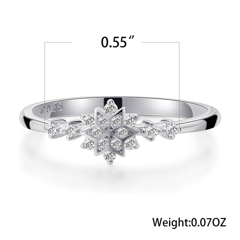 Promise 100% Real 925 Sterling Silver Snowflake Ring — Kirijewels.com