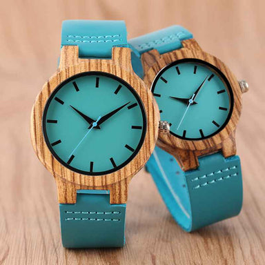 Luxury Royal Blue Bamboo Wrist Watch - Kirijewels.com