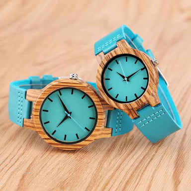 Luxury Royal Blue Bamboo Wrist Watch - Kirijewels.com